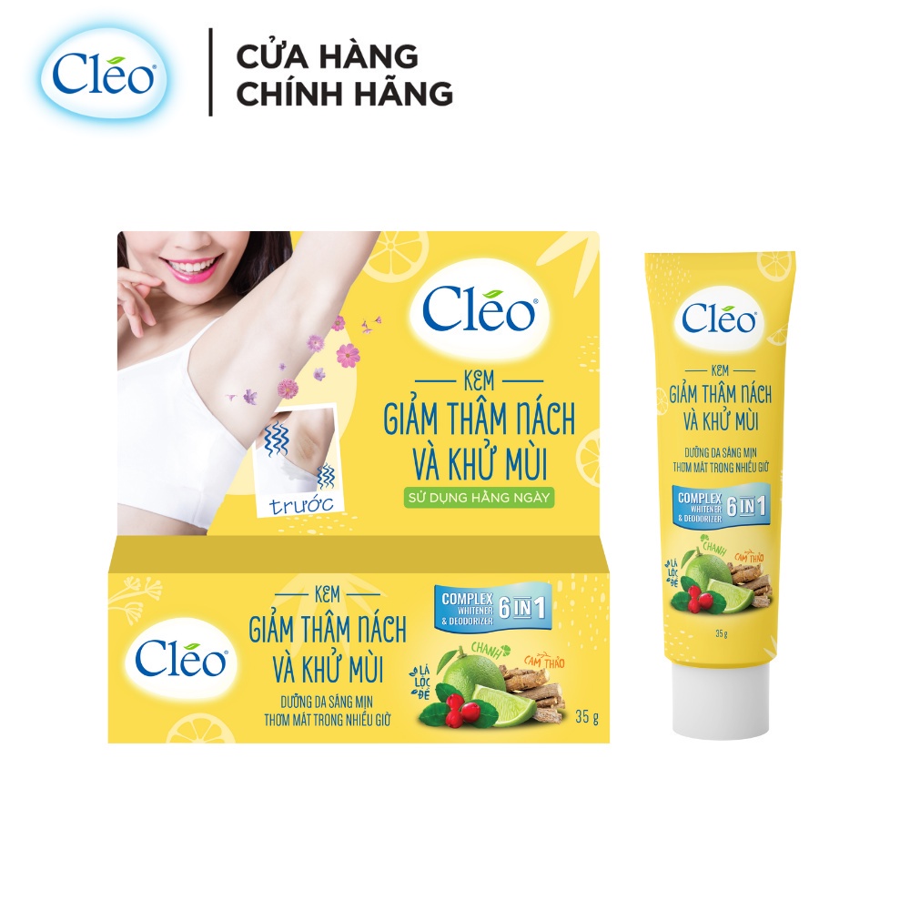 Kem giảm thâm nách và khử mùi Cléo 35g dưỡng da sáng mịn 6 trong 1