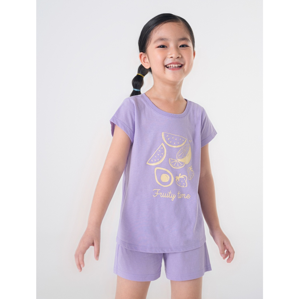 Bộ quần áo bé gái CANIFA chất liệu cotton pha 1LS23S001