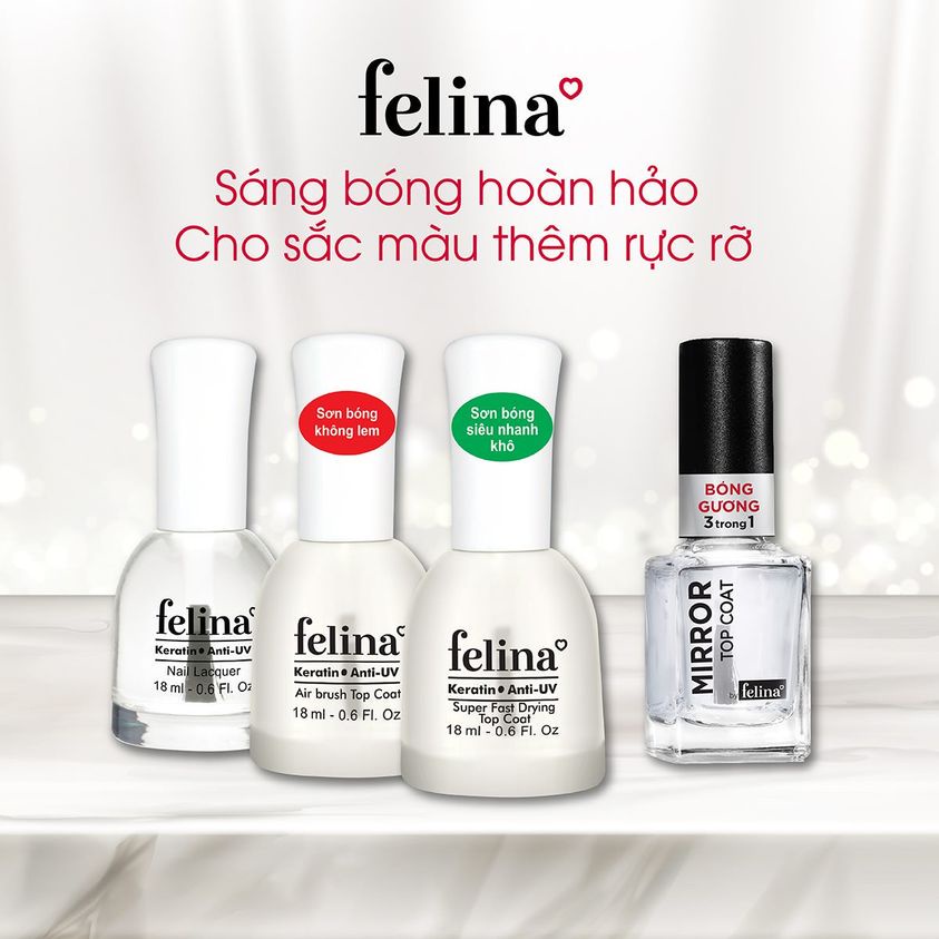 Sơn bóng dưỡng móng Felina 14.5ml - CB002 chống tia UV