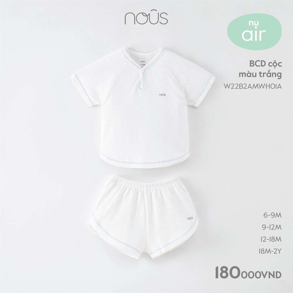 Bộ quần áo trẻ em cộc Nu Xô, petit thoáng khí, mềm mát, đủ màu Nous Bình Dương - Bipbipstore
