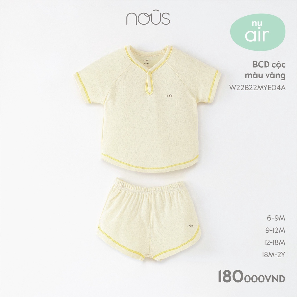 Bộ quần áo trẻ em cộc Nu Xô, petit thoáng khí, mềm mát, đủ màu Nous Bình Dương - Bipbipstore