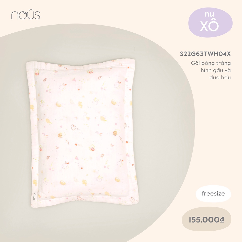 Gối bông sơ sinh định hình đầu cho bé đủ màu - Nous Bình Dương