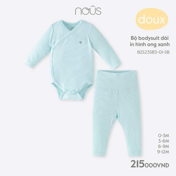 Bộ bodysuit nous có tất ghi nhạt trắng - nous bình dương - nousbipbipstore
