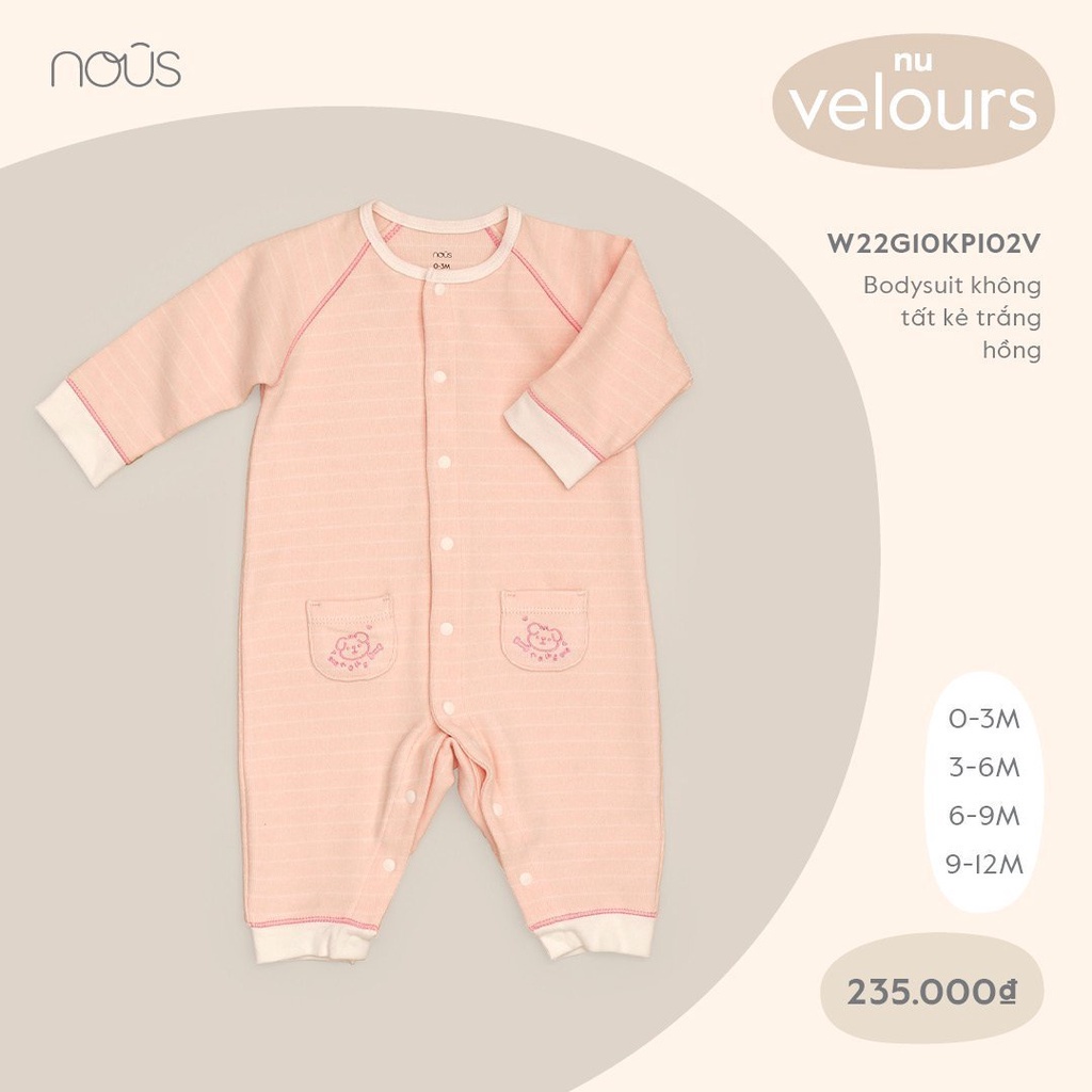 Bộ bodysuit nous có tất ghi nhạt trắng - nous bình dương - nousbipbipstore