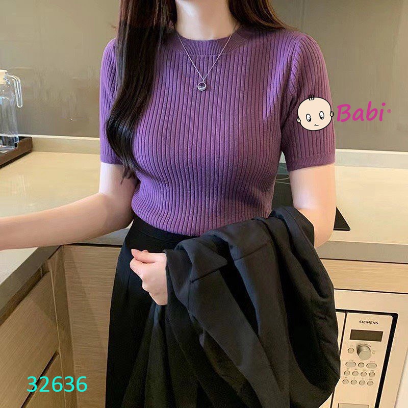 Áo Thun Len Dệt  Kim Màu Trơn Cho Bé Gái Size Đại