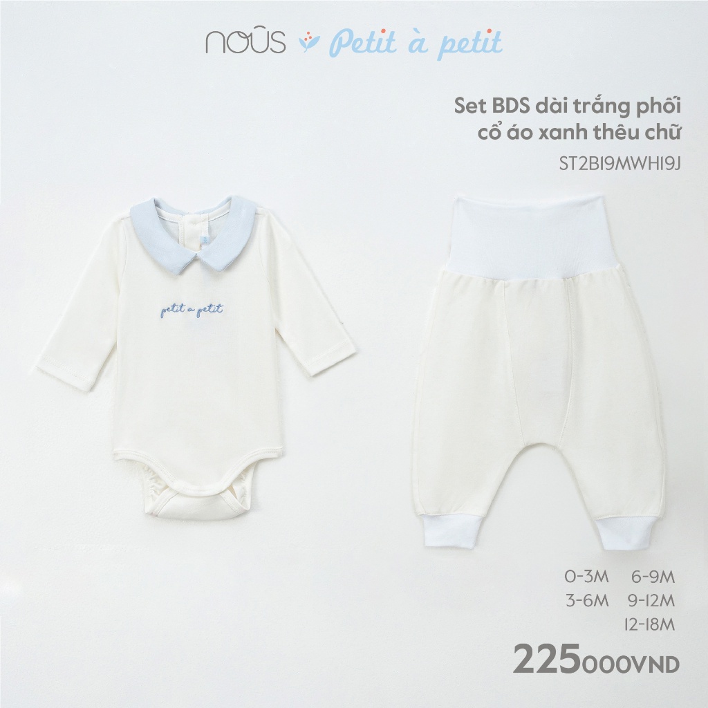 Bộ Bodysuit sơ sinh newborn Nous petit mềm mát, thấm hút tốt đủ màu - Nous Bình Dương - Bipbipstore