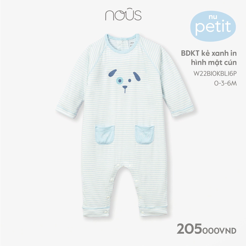 Bộ Bodysuit sơ sinh newborn Nous petit mềm mát, thấm hút tốt đủ màu - Nous Bình Dương - Bipbipstore