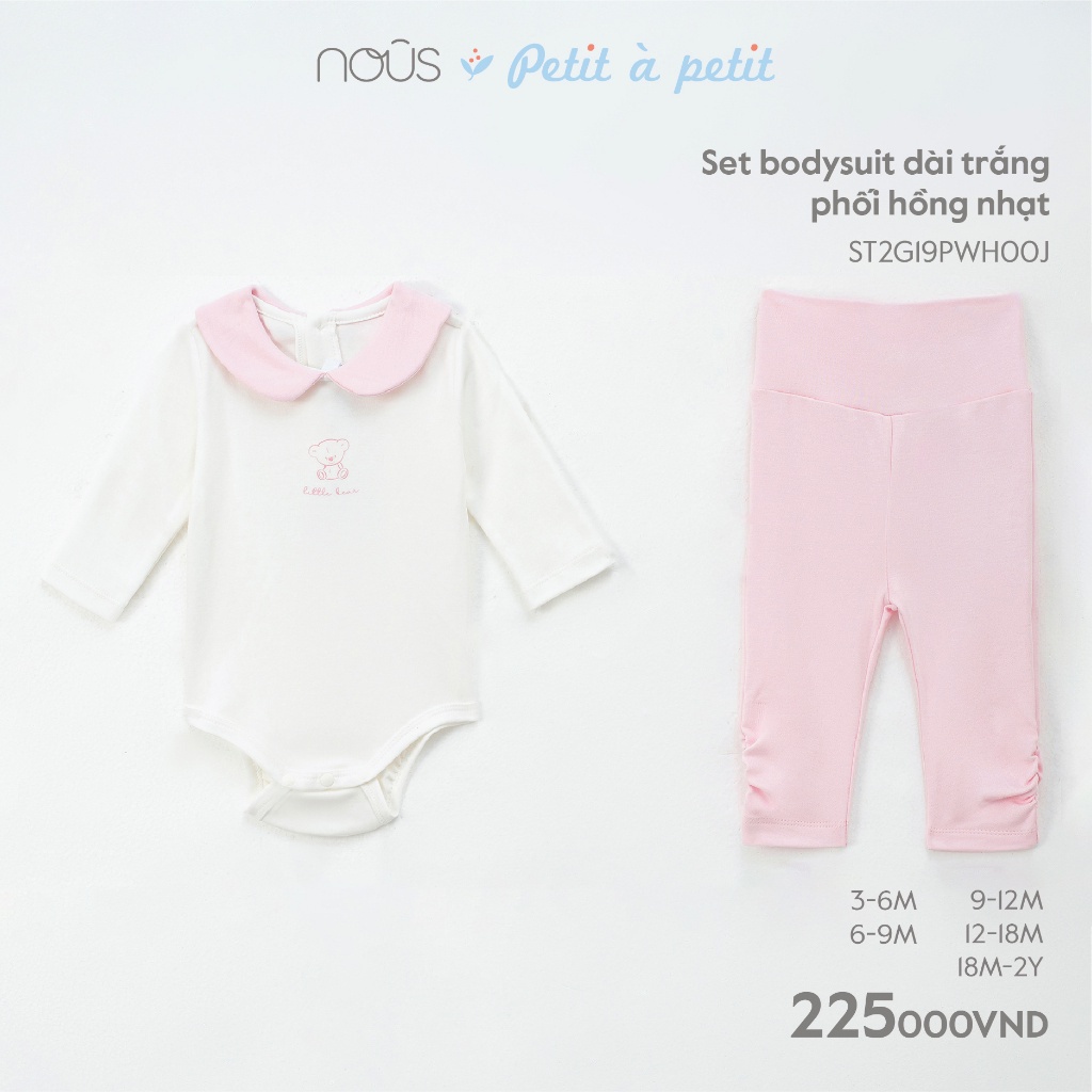 Bộ Bodysuit sơ sinh newborn Nous petit mềm mát, thấm hút tốt đủ màu - Nous Bình Dương - Bipbipstore