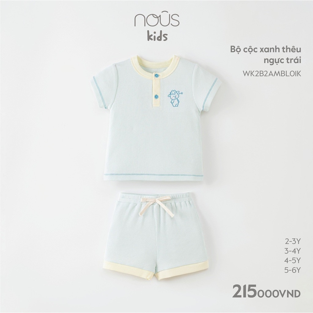Bộ Nous Kids Bé Trai, Bé Gái Cộc Tay, Dài Nous 2 Đến 5 Tuổi Mềm Mát Nous Bình Dương