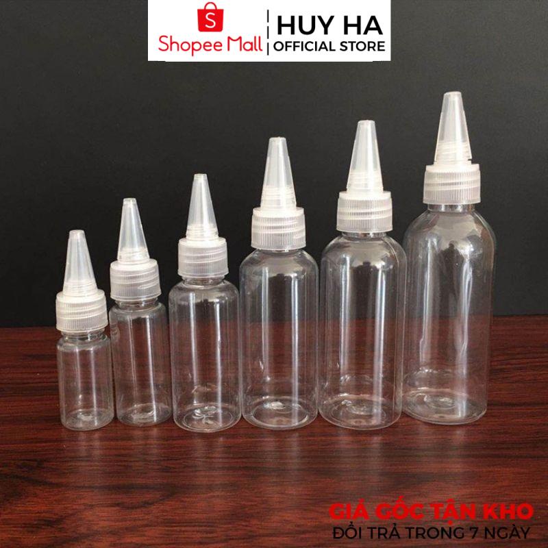 Chai Chiết Mĩ Phẩm Nhựa Pet Nút Nhọn 20ml,30ml,50ml,100ml,150ml,200ml,250ml Chiết Mực HUY HA COSMETIC PACKAGING