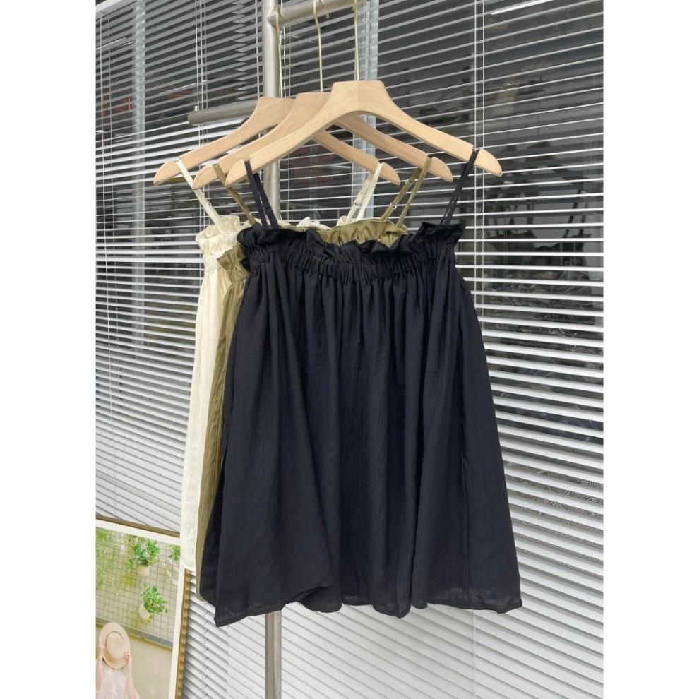 t Áo hai dây tơ Forgirl dáng babydoll ngắn bo chun bánh bèo m | BigBuy360 - bigbuy360.vn