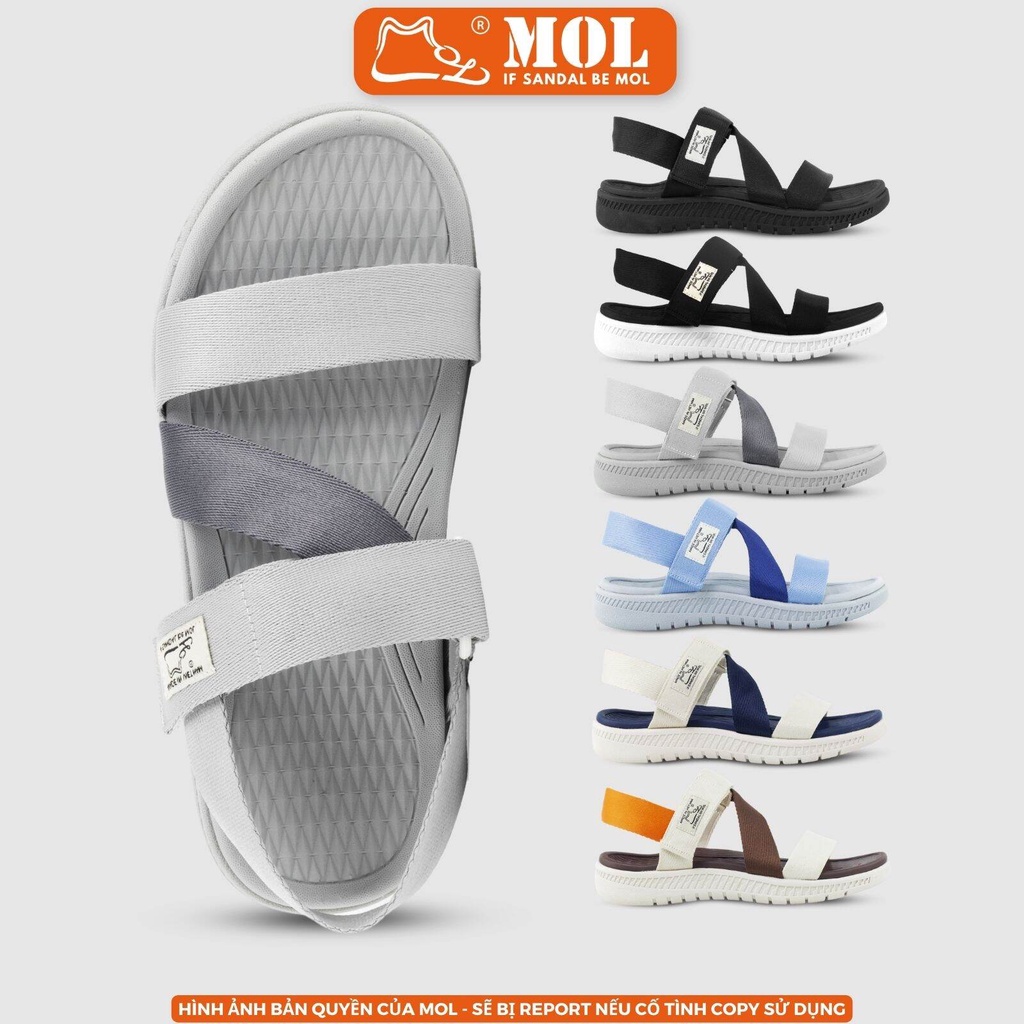 Sandal nam nữ unisex chính hãng MOL Zenstep MS6G quai chữ Z màu xám