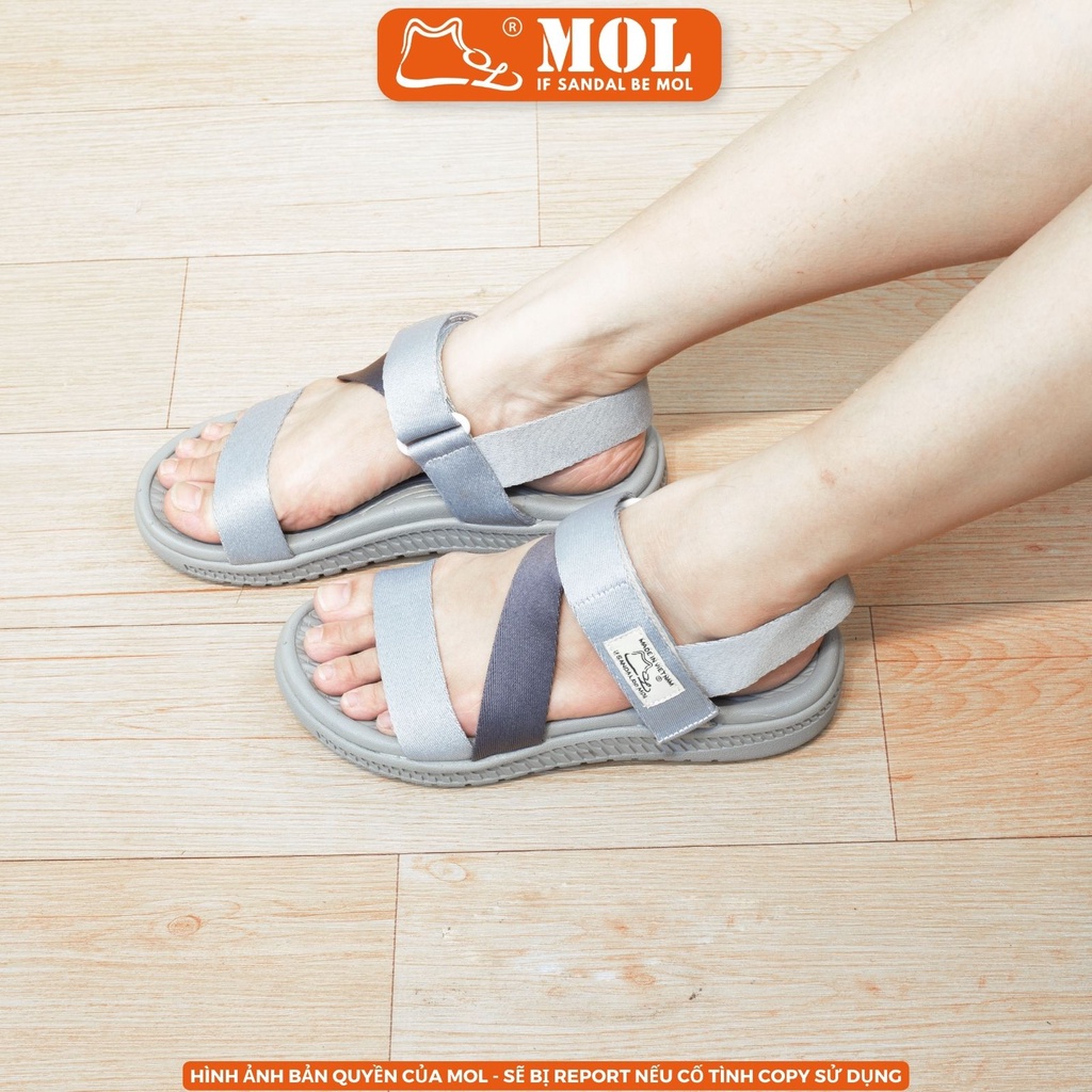 Sandal nam nữ unisex chính hãng MOL Zenstep MS6G quai chữ Z màu xám