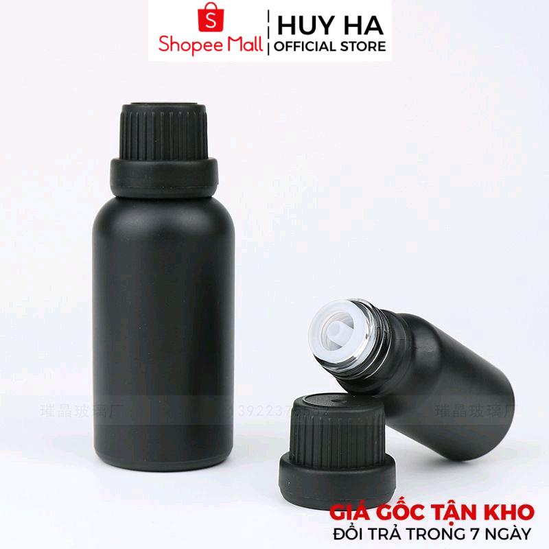 Đựng Tinh Dầu Thủy Tinh Nắp Vặn Đen, Trắng.