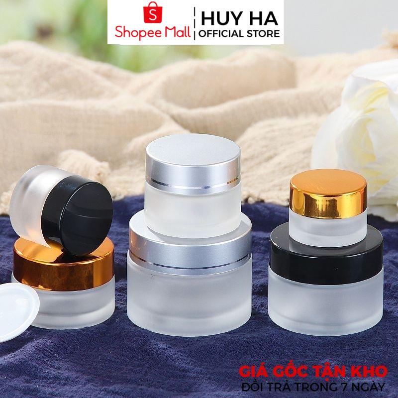 Hũ Hộp Chiết Mỹ Phẩm HUY HA COSMETIC PACKAGING Thủy Tinh Bạc 30g,50g Chiết Mỹ Phẩm , Phụ Kiện Du Lịch