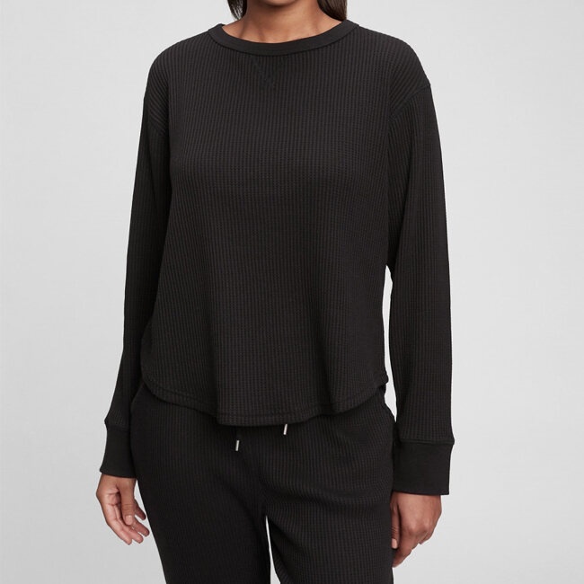 GAP - Áo Thun Tay Dài Nữ - LS CHUNKY WAFFLE CREW 707347-06