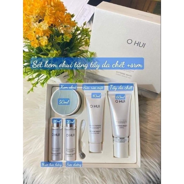 Sét Kem dưỡng Ohui Trắng Extreme White dưỡng trắng da mờ nám sạm tàn nhang