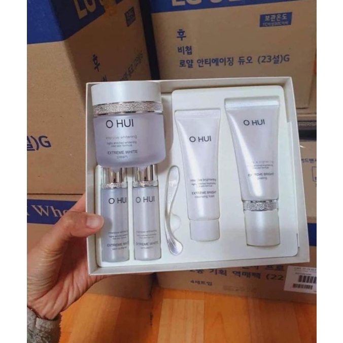 Sét Kem dưỡng Ohui Trắng Extreme White dưỡng trắng da mờ nám sạm tàn nhang