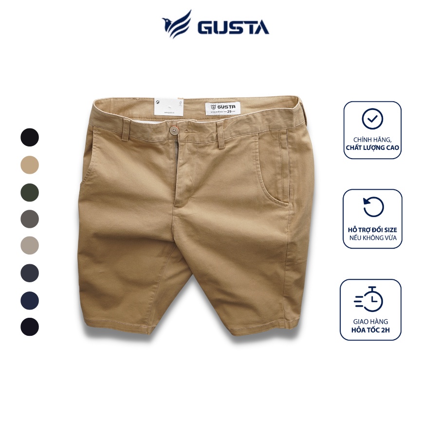 Quần Short Nam Kaki GUSTA 8 màu dáng slimfit trẻ trung phong cách Hàn Quốc - SKK01