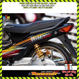 Tem Rời Dán Xe Wave Nhỏ 110 Mẫu Đen Đỏ Vàng Cực Đẹp, Hàng 3 Lớp Chất Lượng Cao [TXC]