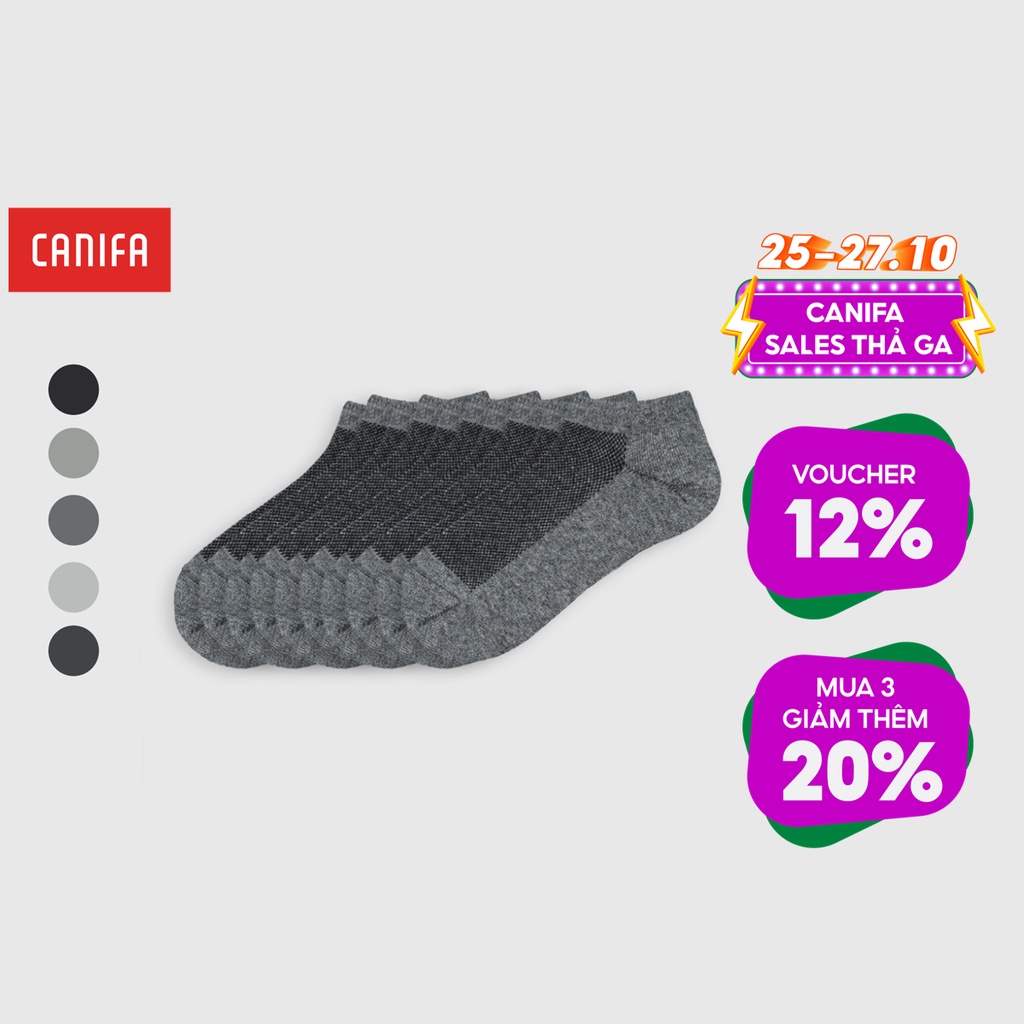 Pack 5 đôi tất nữ CANIFA vớ cổ thấp chất liệu cotton 6AX22A008