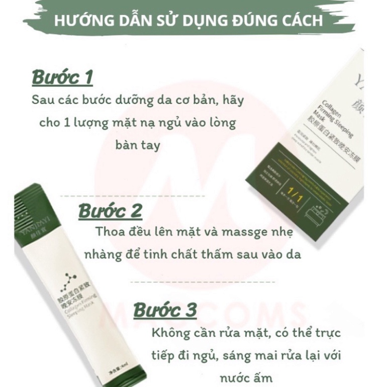 Mặt Nạ Ngủ Thạch Collagen YANJIAYI Hộp 20 Gói .