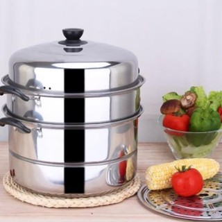 Nồi hấp inox 3 tầng 28cm - nồi hấp cao cấp