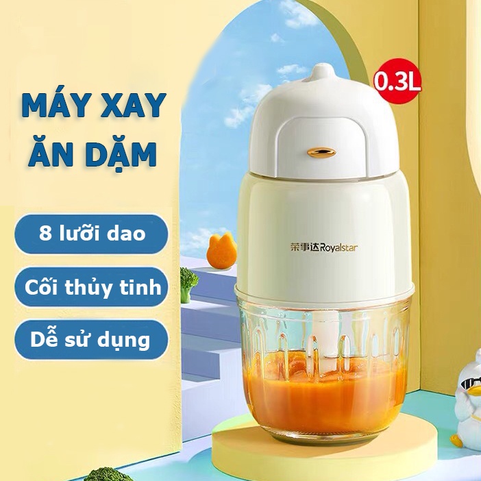 Máy xay cầm tay siêu mịn đa năng tiện dụng Royalstar cối thủy tinh xay