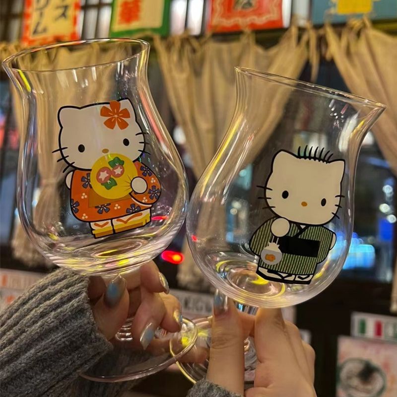 Kitty &amp; daniel tanabata Ly Thủy Tinh Lạnh Uống Rượu Bia Rượu Vang Đỏ Giá Trị Cao