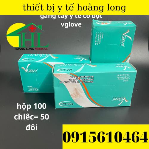 Găng tay y tế VGLOVE có bột size S, M, L
