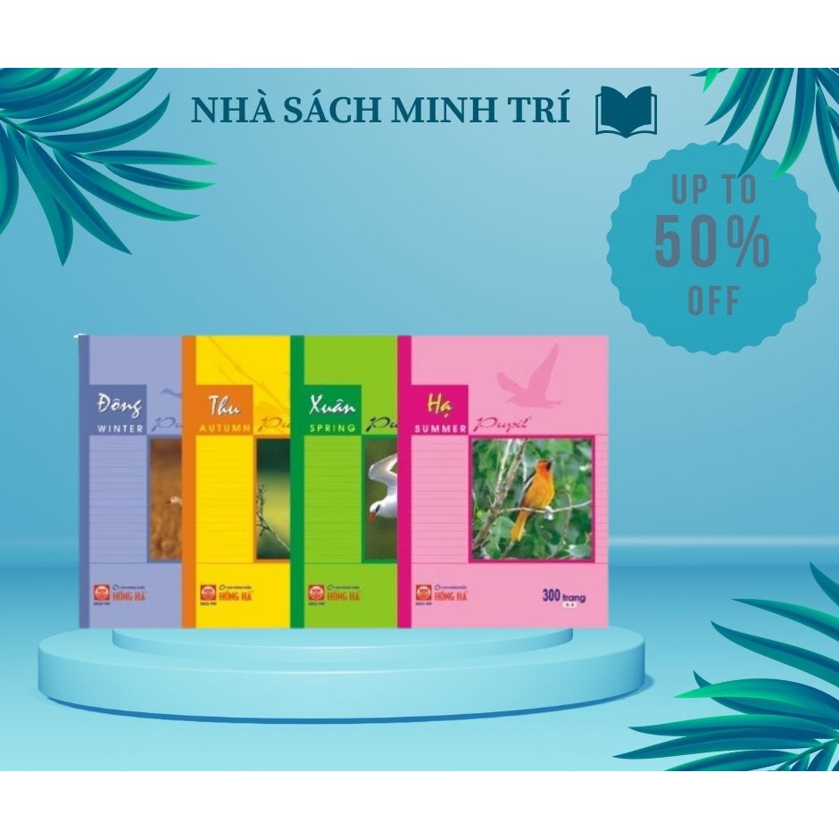 Combo 10 Quyển Vở Hồng Hà 300 Trang 1032 Pupil Bốn Mùa , vở dành cho học sinh cấp 2