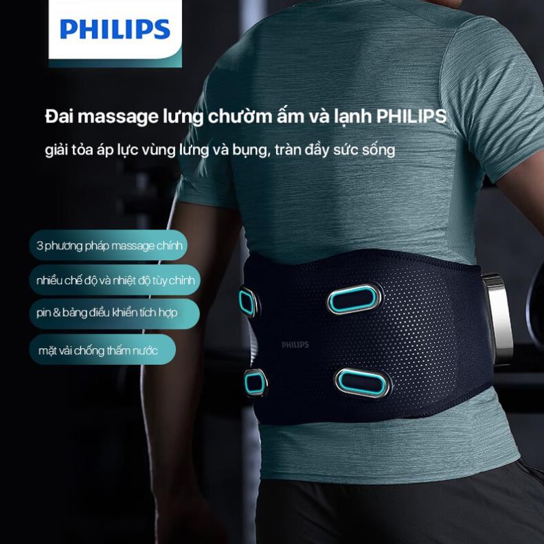 Đai Massage Lưng PHILIPS 4721-nhiều chế độ và nhiệt độ tùy chỉnh, 3 phương pháp massage chính _BH 12 tháng