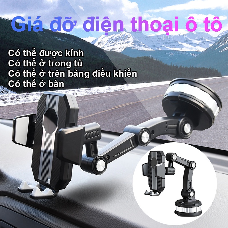 4 in 1 Giá Đỡ Điện Thoại Trên Ô TÔ Xoay 360° Giá đỡ điện thoại cốc hút kẹp điện thoại xe hơi chắc chắn bền đẹp