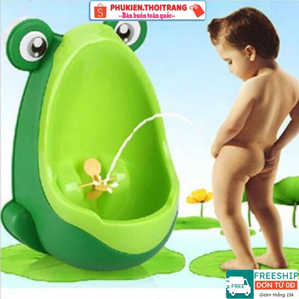 Bô tiểu đứng cho bé trai, Bồn tiểu cho bé dán tường hình ếch A.Su