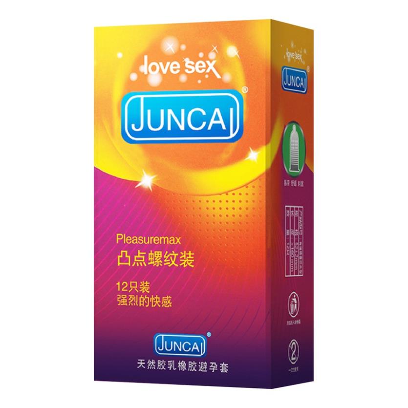 Bao cao có Gai gân Cực hưng phấn JUNCAI Plea siêu mỏng Kéo dài quan hệ Size52mm Chống xuất tinh sớm nam nữ shop XMARVEL