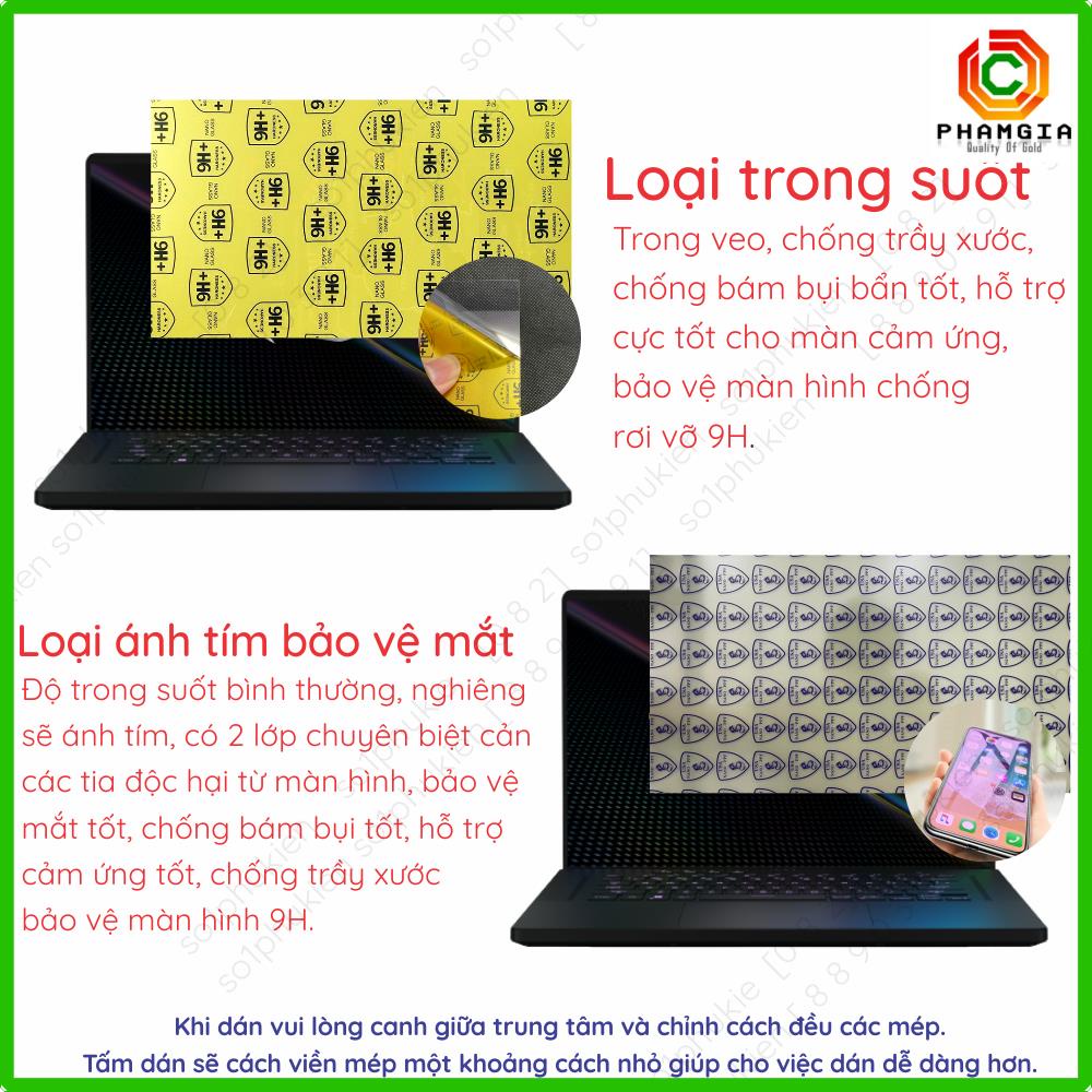 Dán màn hình cường lực laptop Asus ROG Zephyrus M16  Gu603 / M16  Gu604, G16 nano dẻo siêu mỏng trong, nhám