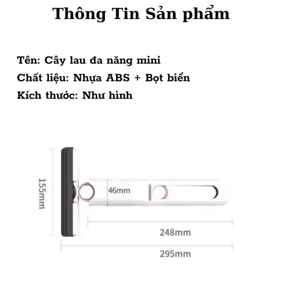 Cây Lau Bếp Tự Vắt Mini Mop Đa Năng Dụng Cụ Lau Kính Oto Chổi Vệ Sinh Nhà Tắm Bàn Làm Vệc Gấp Gọn Thông Minh HOT HOT