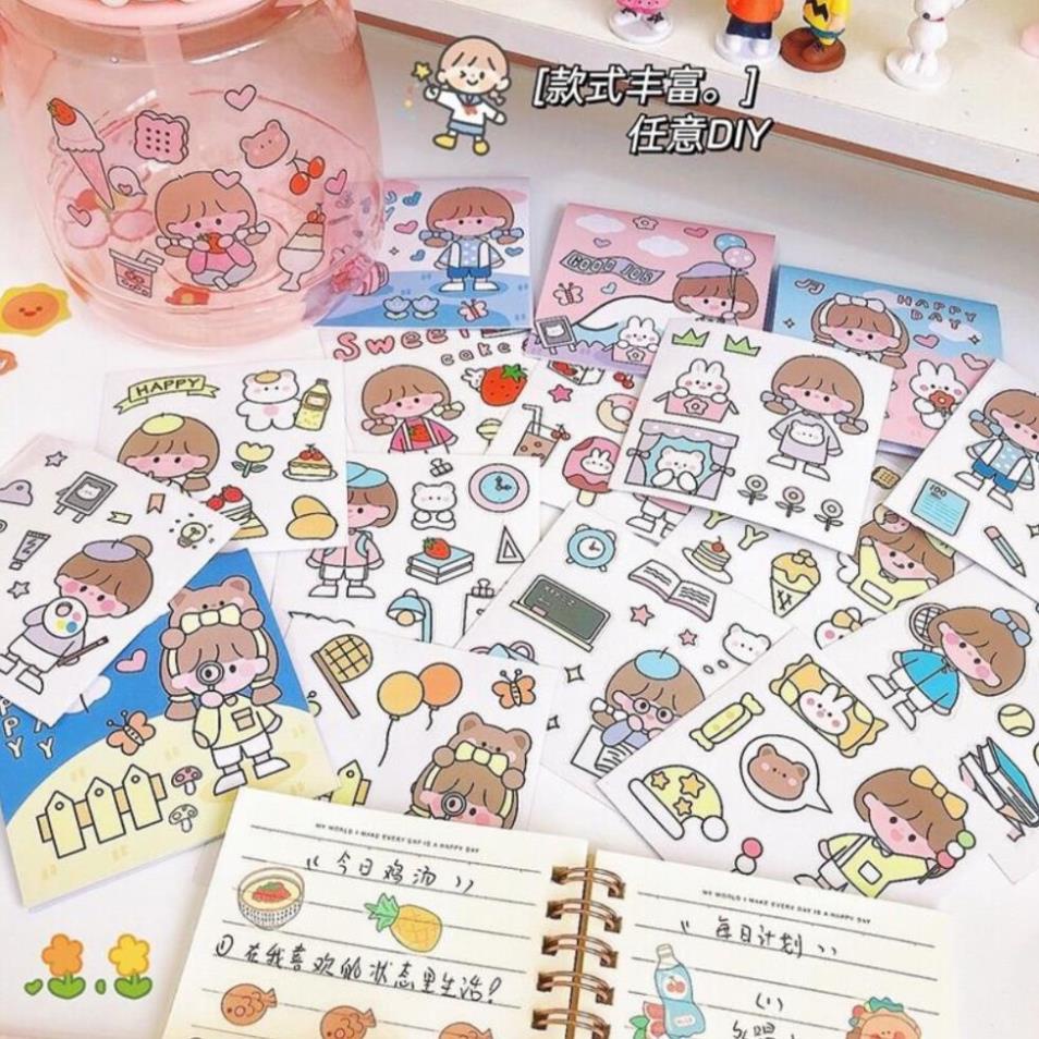 1 Miếng dán sticker trang trí, quà tặng dán hoạt hình trang trí cốc giữ nhiệt