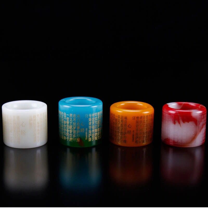 Xinjiang Cờ Lê Ngọc Bích Đủ Màu Sắc Ngọc Bích Đeo Ngón Tay Cái Hình Trái Tim Cho Nam