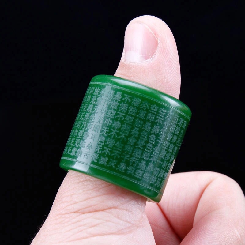 Xinjiang Cờ Lê Ngọc Bích Đủ Màu Sắc Ngọc Bích Đeo Ngón Tay Cái Hình Trái Tim Cho Nam