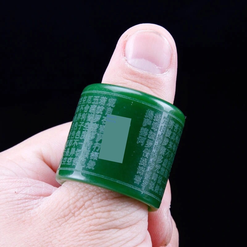 Xinjiang Cờ Lê Ngọc Bích Đủ Màu Sắc Ngọc Bích Đeo Ngón Tay Cái Hình Trái Tim Cho Nam