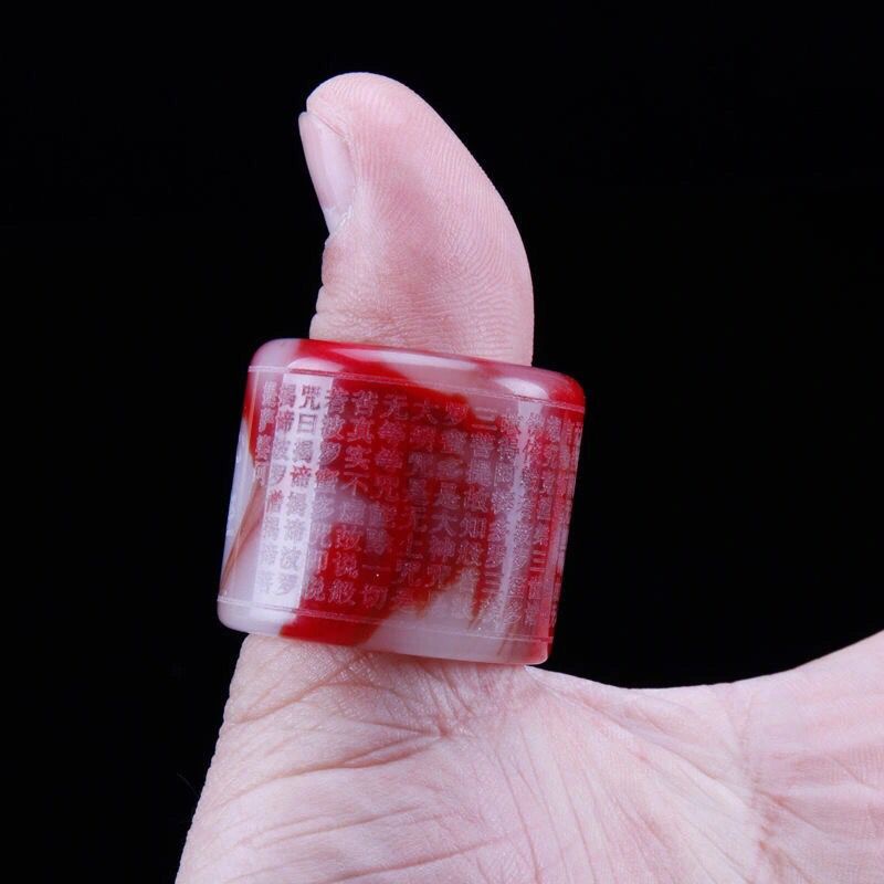 Xinjiang Cờ Lê Ngọc Bích Đủ Màu Sắc Ngọc Bích Đeo Ngón Tay Cái Hình Trái Tim Cho Nam