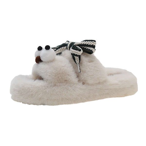 Dép Lông Xù Đế Dày Ấm Áp Hình Đôi Mắt To Thời Trang Thu Đông 2023 Dành Cho Nữ