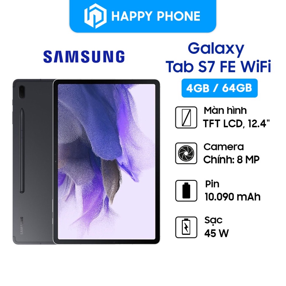 Máy tính bảng Samsung Galaxy Tab S7 FE Wifi  - Hàng Chính Hãng, Nguyên seal