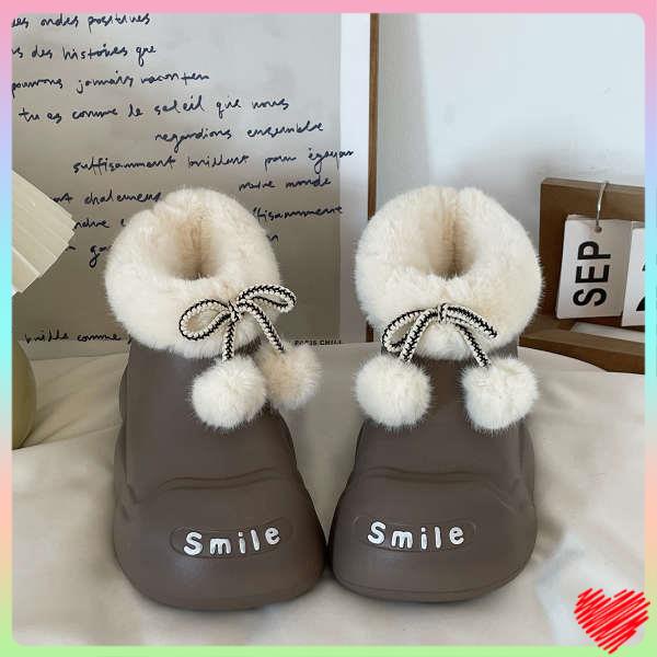 Giày Bốt Đi Tuyết Đệm Lông Dày Cổ Ngắn Lót cotton Dày Giữ Ấm Mùa Thu Đông Phong Cách Mới 2023 Cho Nữ