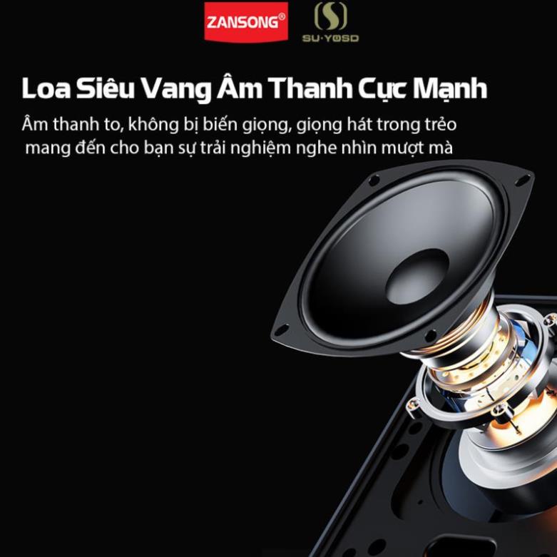 Loa Karaoke Mini, Loa Hát Karaoke Mini Bluetooth YS103 Tặng Kèm 1 Míc Hát Không Dây Công Suất 5W Âm Thanh Bass Cực Hay