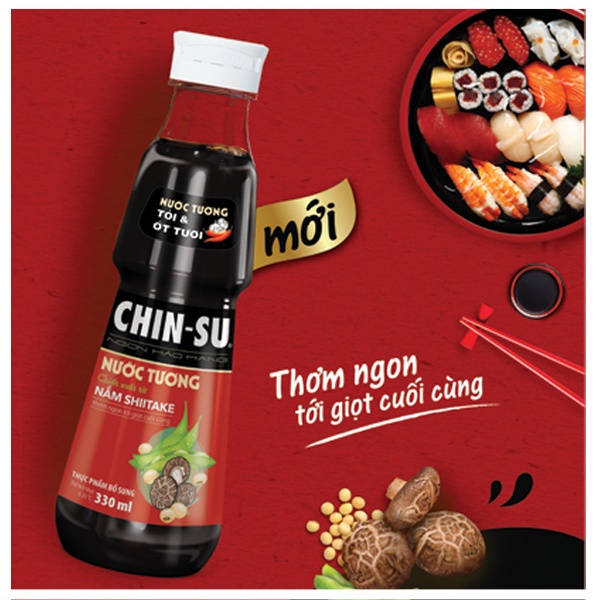 Nước Tương CHIN-SU Nấm Shiitake Chai 330ml