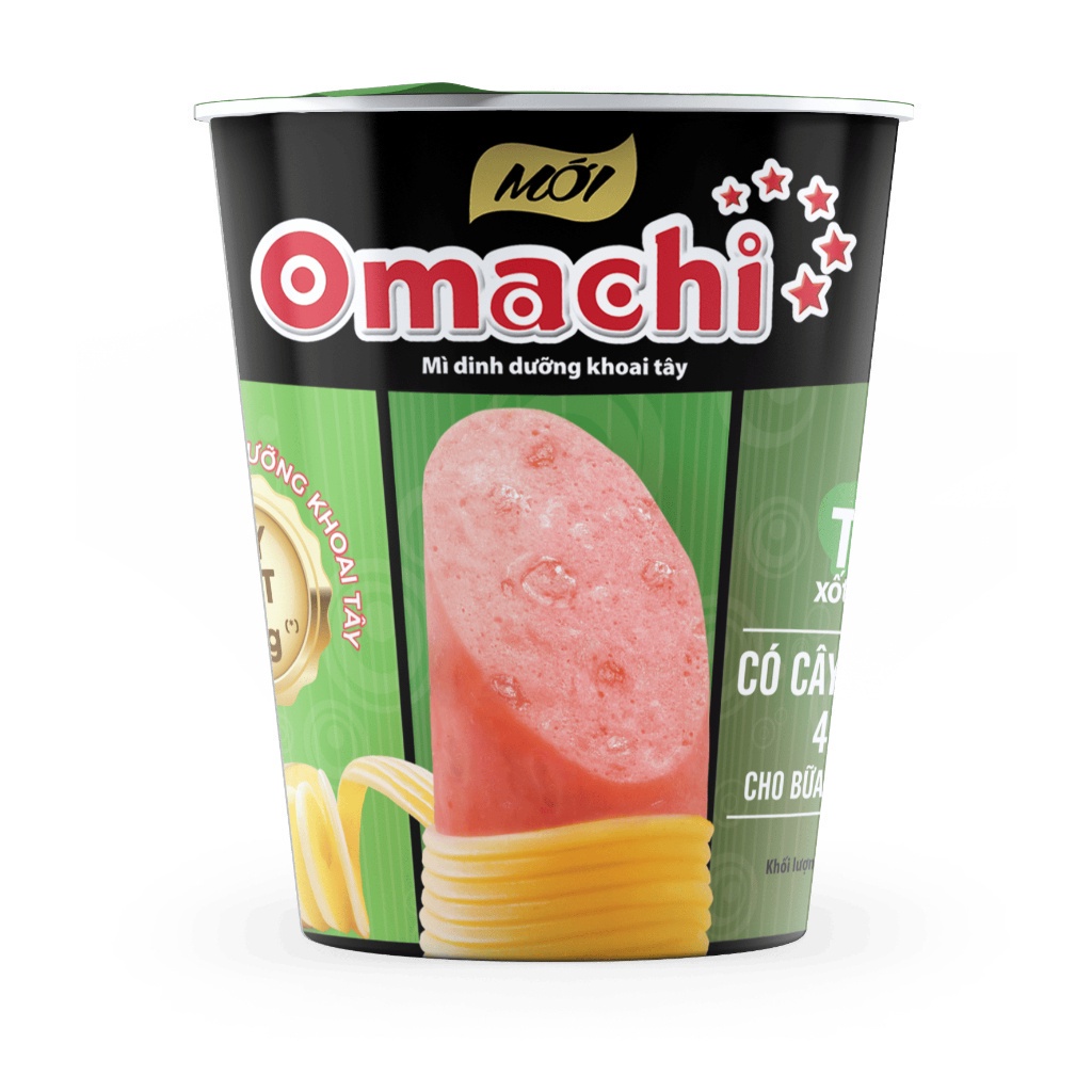 Mì Omachi Tôm Chua Cay Thái Ly Thịt  - Combo 6 Ly x 111g