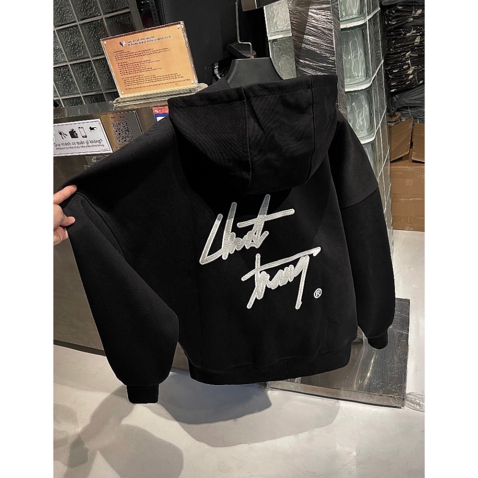 Áo HOODIE SS CHUOTTRANG, Áo nỉ form rộng mũ 2 lớp tay phồng chất nỉ bông cotton premium