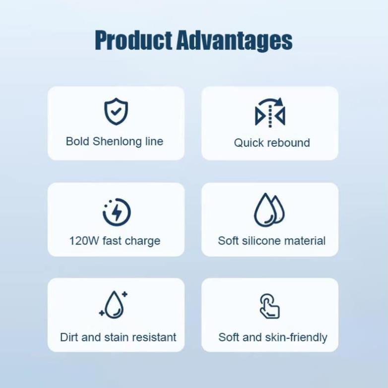 Cáp Sạc Nhanh 3 đầu Hợp Kim Kẽm 120W 6A Dây Silicone